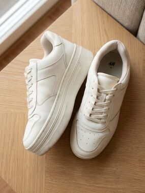 H&M White Platform Sneakers
